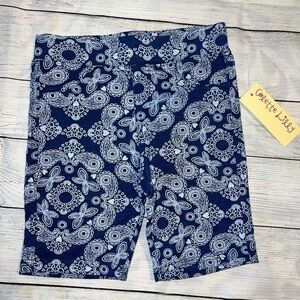 CHILDREN’S Colette Lilly Stretchy Bike Shorts Navy Paisley Pattern Size Small/4